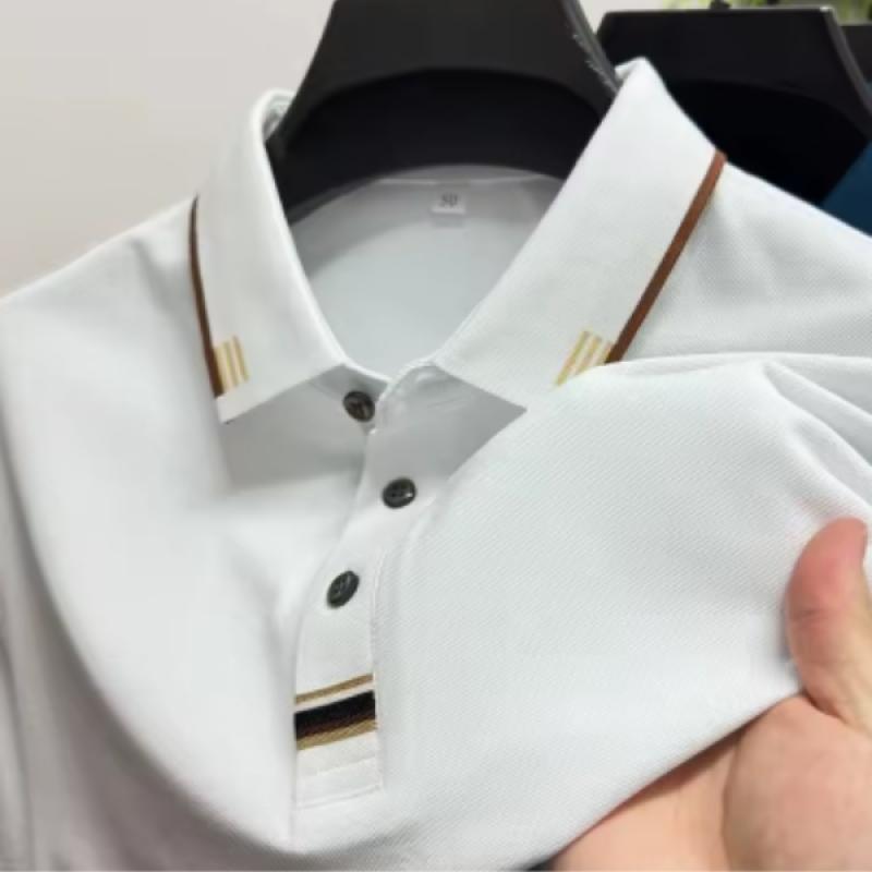 Summer Mercerized Cotton Short sleeved Polo Shirt High end Men's Fashion Business Casual T-shirt Comfortable Breathable Cool Top - image 9